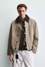 CONTRAST CROCHET COLLAR JACKET